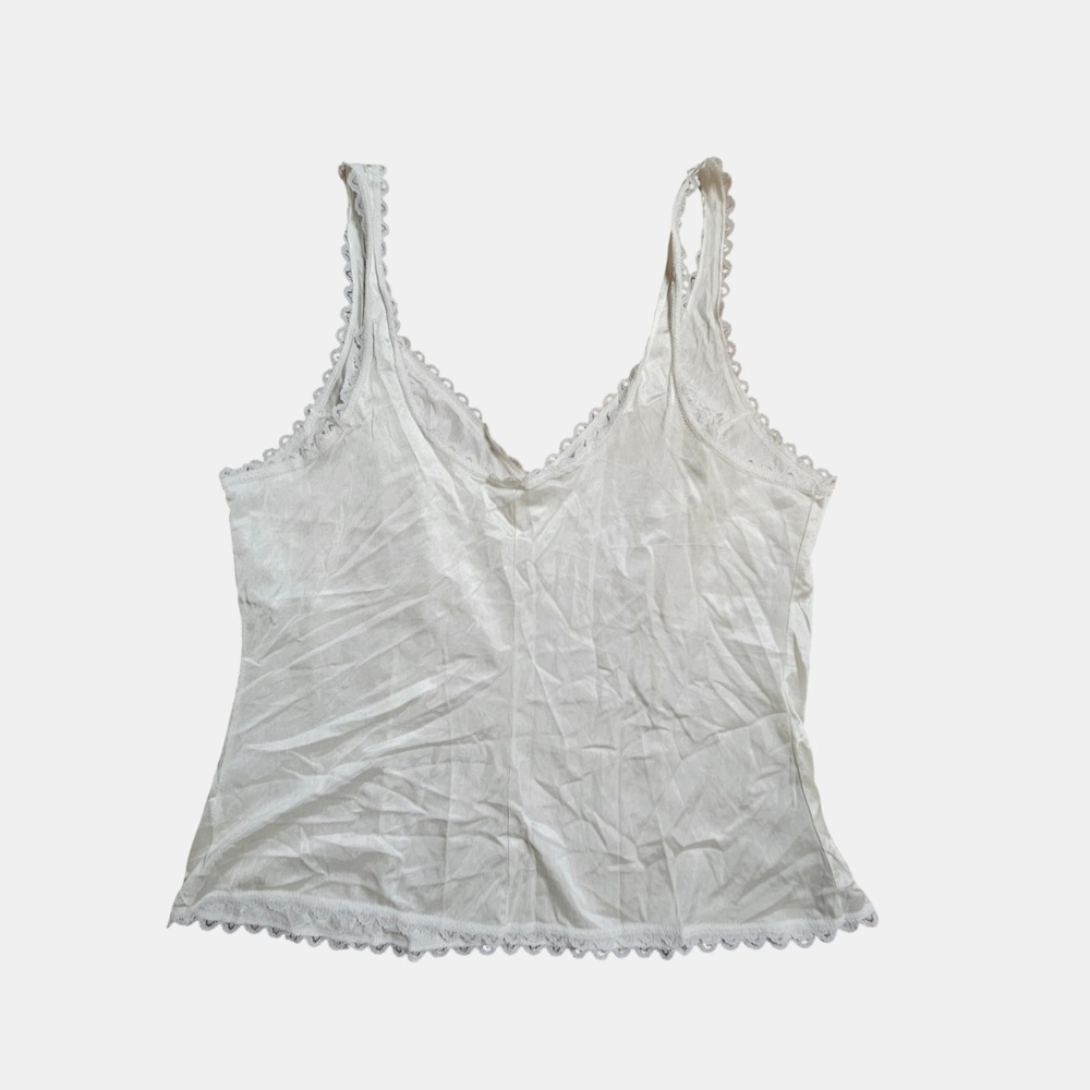Adonna Satin Lace Trim Cami Top 38 Antron III‎ Nylon Lingerie Slip Coquette VTG - Picture 2 of 8